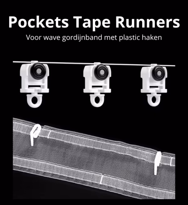 Pockets Tape Runners Wave Runners voor Electrify24 Gordijnrail