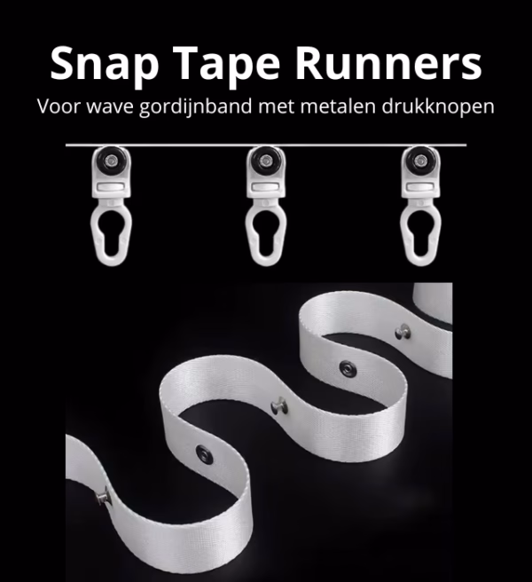 Snap Tape Runners Wave Runners voor Electrify24 Gordijnrail